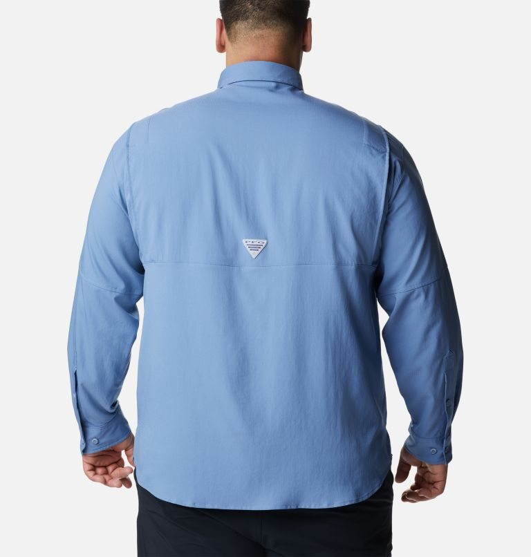 Men's Columbia PFG Tamiami II Long Sleeve Shirts Light Blue | Plus Size CA-U0543